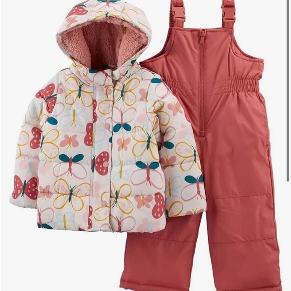 Carter's Other - Carters  Butterfly Baby Girl’s  Kids 2pc Snowsuit 12M New with tag